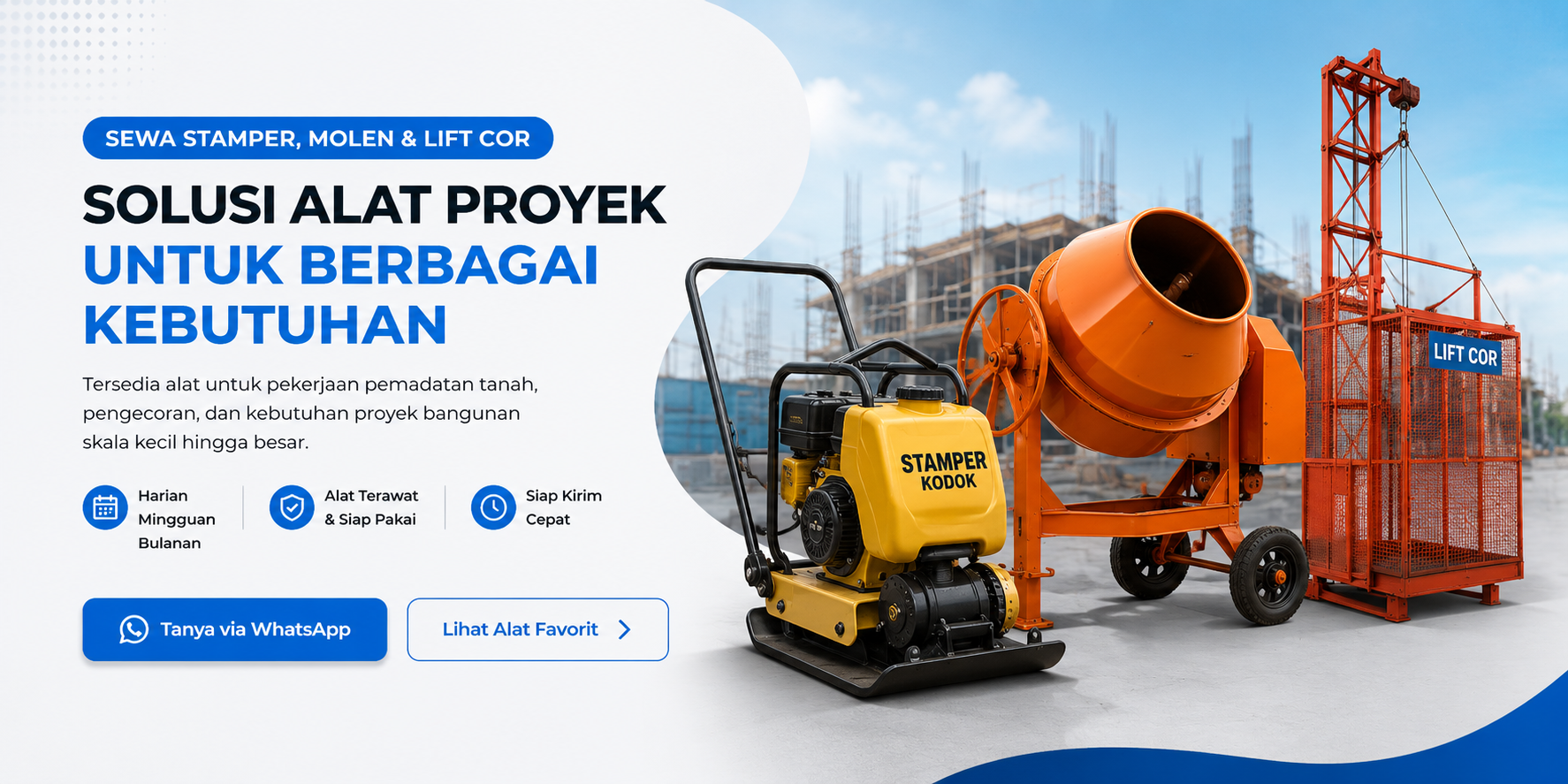 Peralatan proyek untuk kebutuhan pemadatan pengecoran dan konstruksi